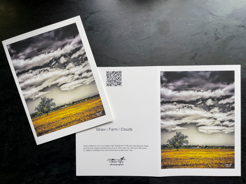 Straw / Farm / Clouds Greeting Card