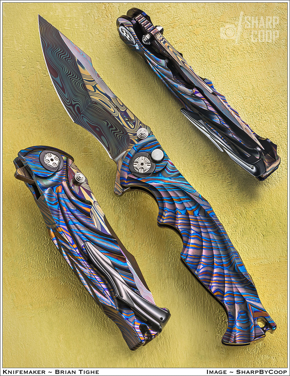 Tighe Breaker Black Timascus Integrals With Damasteel Blade’s