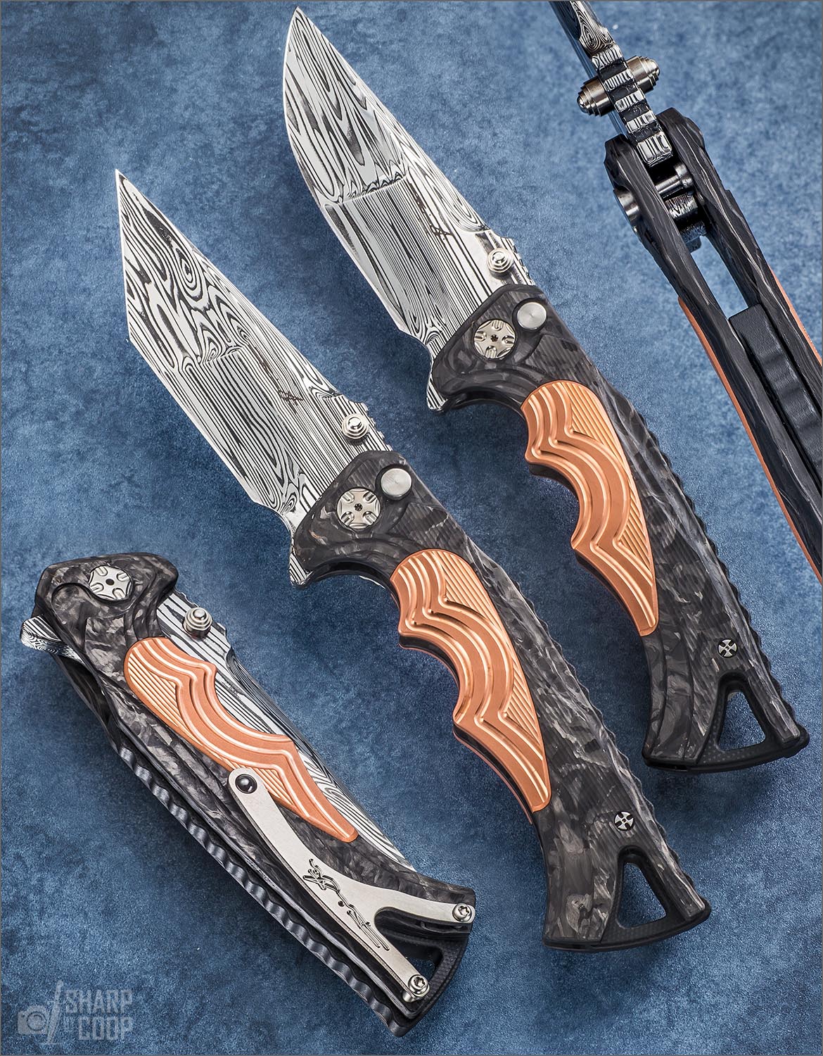 Tighe Fighter With Carbon Fiber Scales and Copper Inlays and Titanium Clip