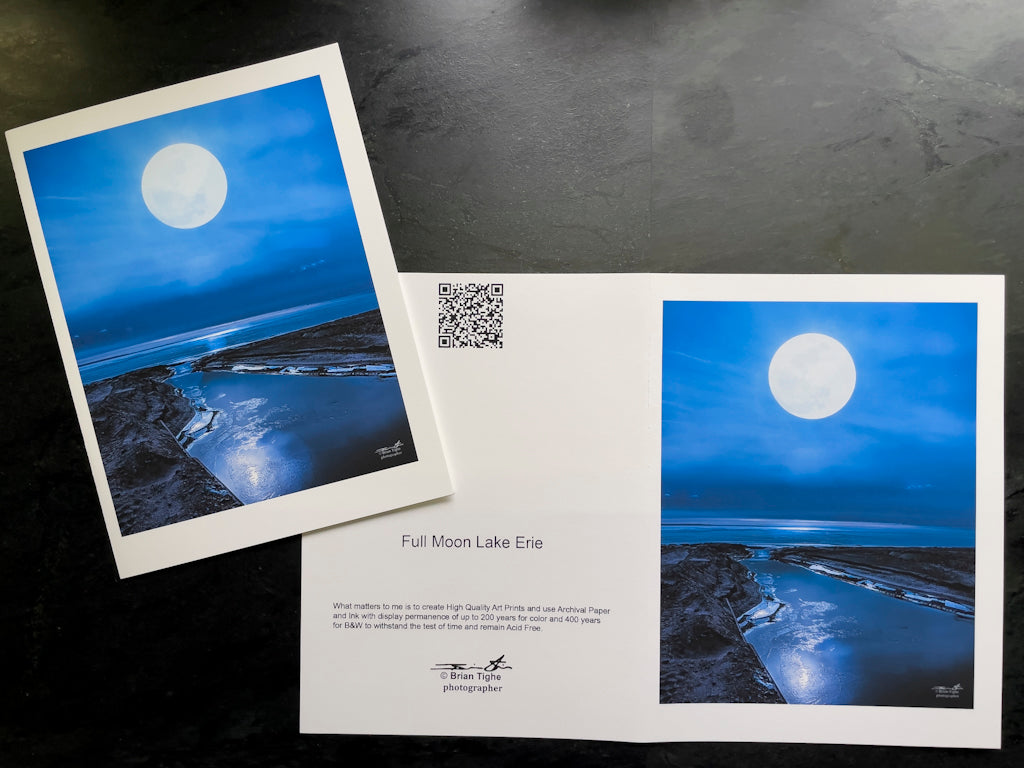 Full Moon over Lake Erie Greeting Card