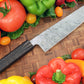 Santoku Style Kitchen Knife with Damasteel Blade and Composite Handle