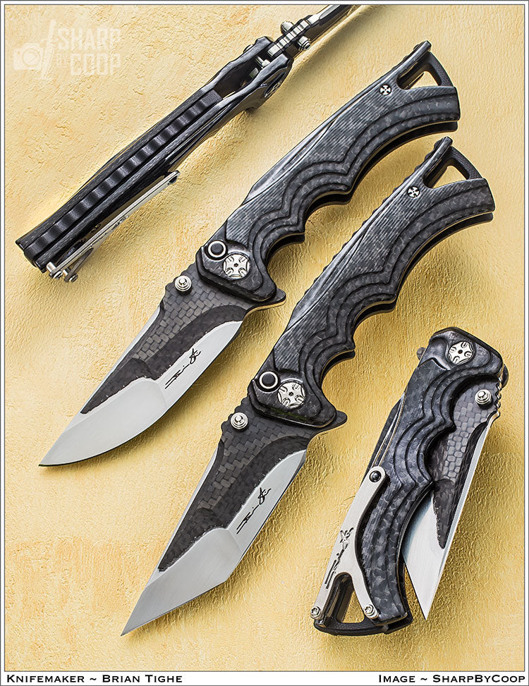 Tighe Fighter With  Carbon Fiber Scales and Carbon Fiber San Mai Blade