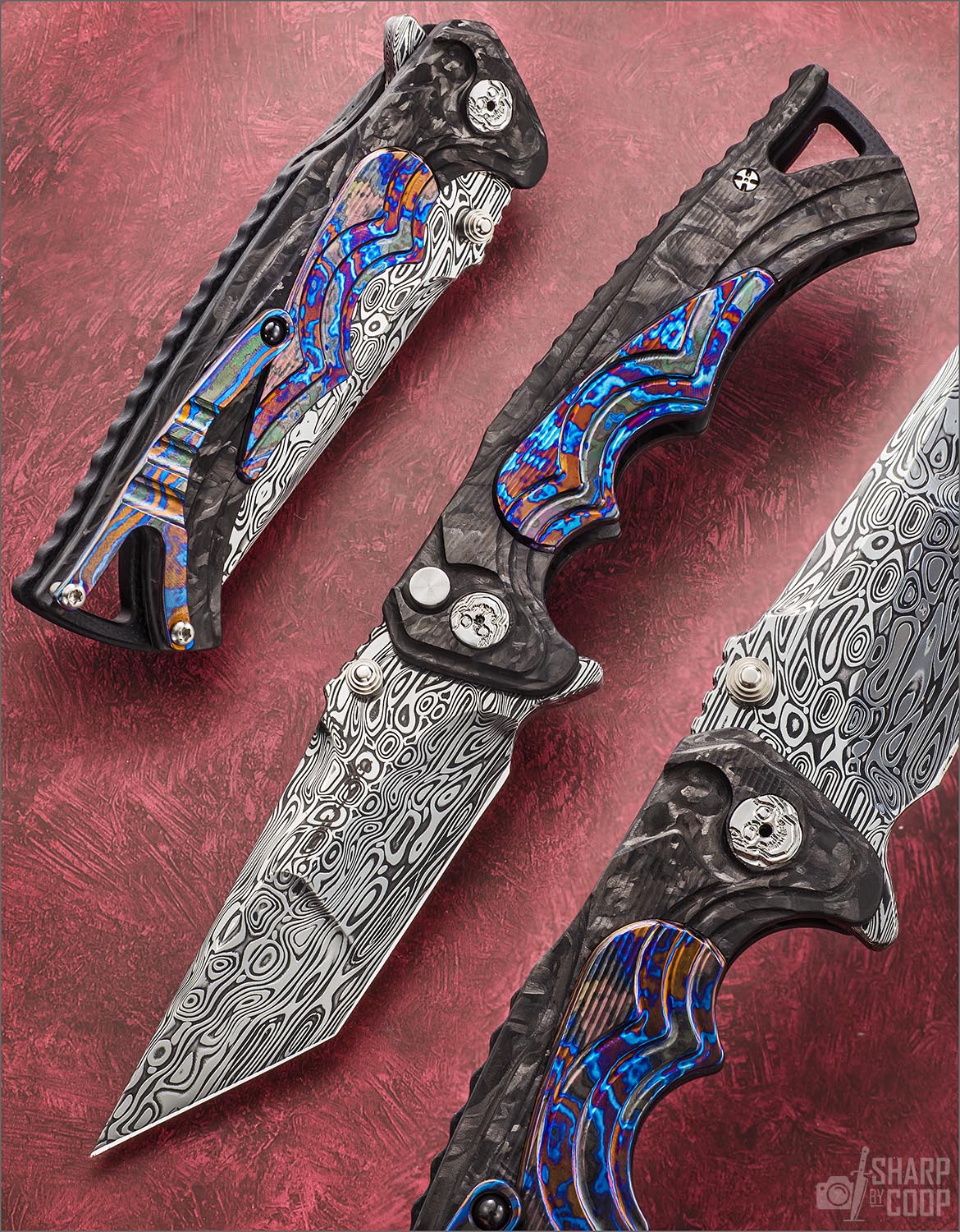Tighe Fighter With  Carbon Fiber Scales and Timascus Inlays and Clip
